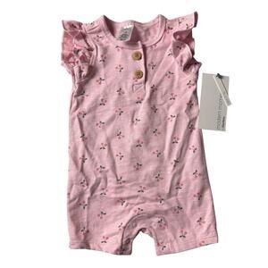 Gerber Baby Pink Floral Multi-color Modern Moments Short Sleeve  Sz 3-6M  NWT